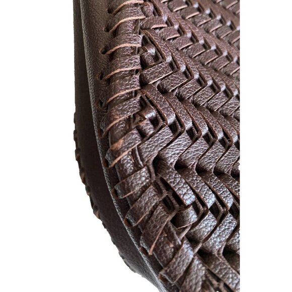 Anya Hindmarch Neeson Leather Woven Bucket Bag in Rosewood Brown - Picture 15 of 16